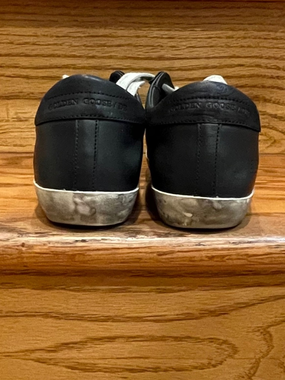Golden Goose Black Leather Superstar Sneakers Sz 37 - EUC - Picture 6 of 9